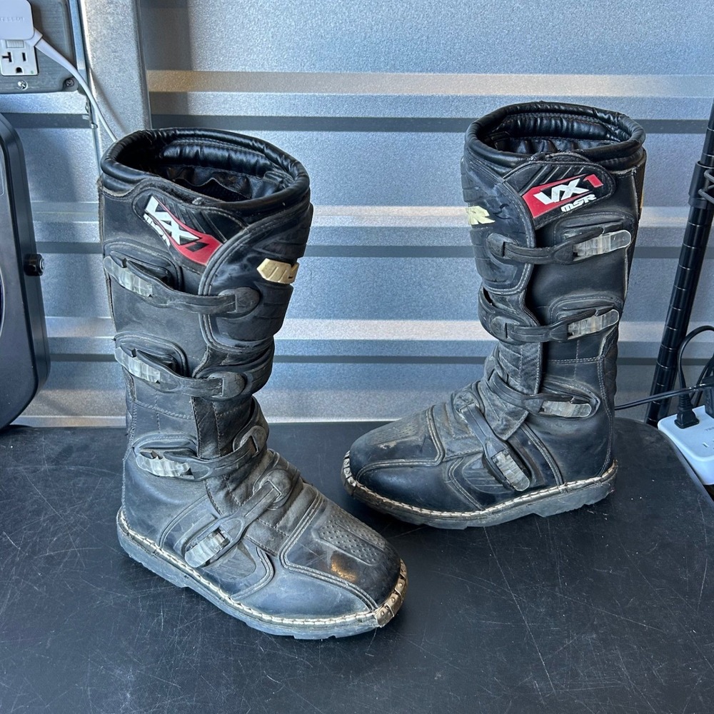 MSR VX1 Motocross Boots Mens 7 Black Dirt Bike MX Riding Gear Off Road Racing